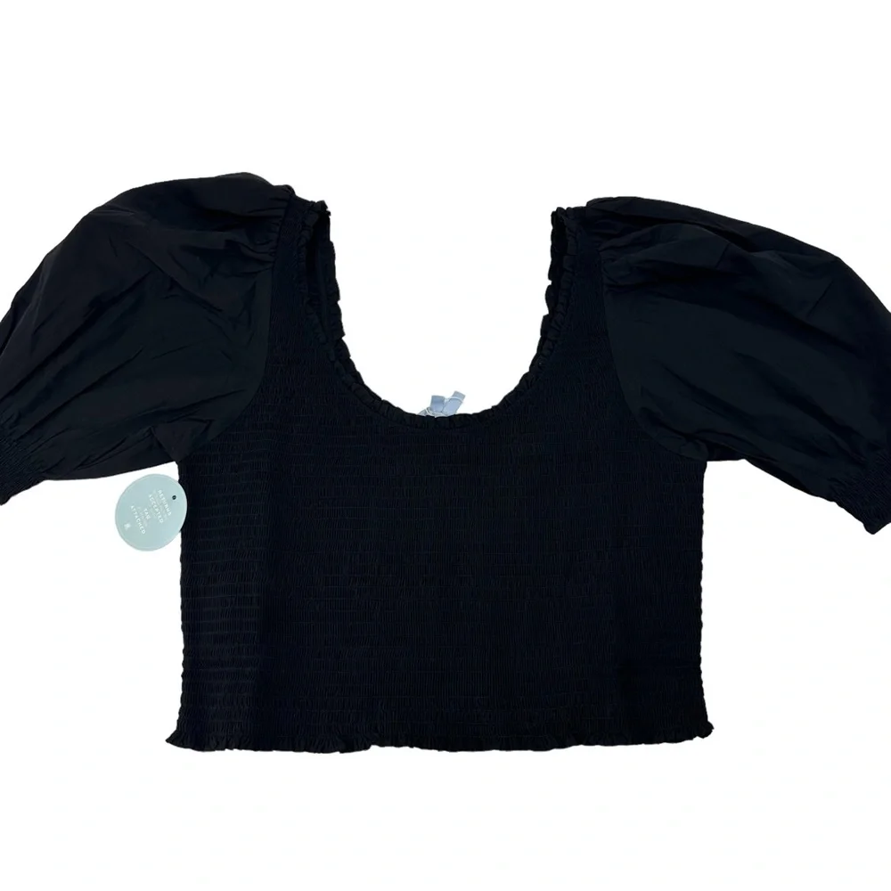 Hill House The Aiko Nap Top Black Smocked XXL New with Tags - Picture 5 of 14